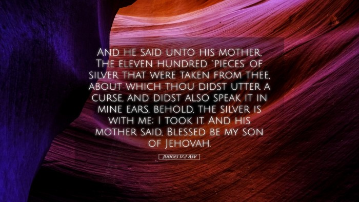 Picture 05 - Judges 17:2 ASV Desktop Wallpaper - And he said unto his mother, The eleven hundred - Desktop Bible Verse Wallpaper
