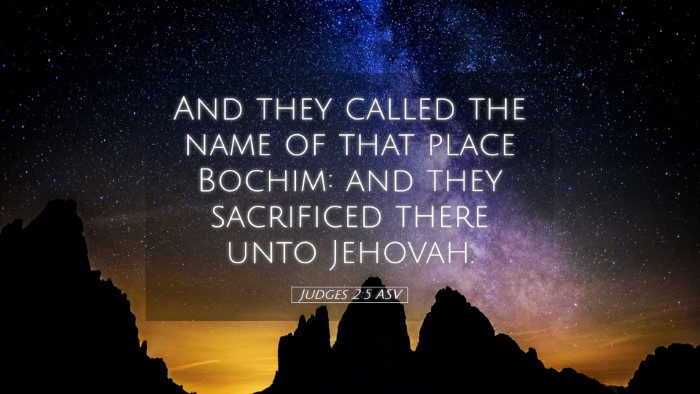 Picture 05 - Judges 2:5 ASV Desktop Wallpaper - And they called the name of that place Bochim: - Desktop Bible Verse Wallpaper