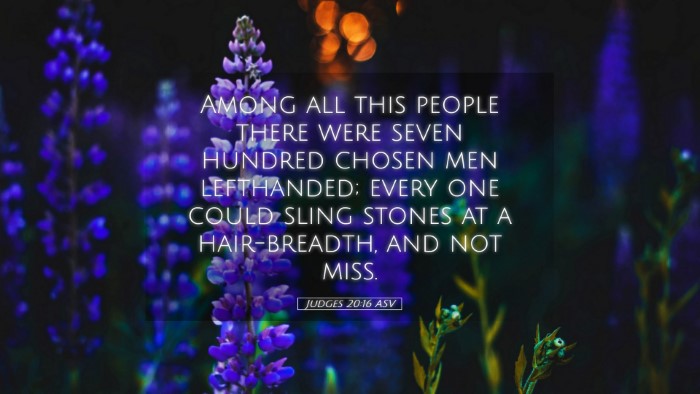 Picture 05 - Judges 20:16 ASV Desktop Wallpaper - Among all this people there were seven hundred - Desktop Bible Verse Wallpaper