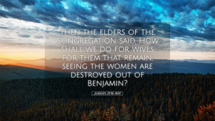 Picture 05 - Judges 21:16 ASV Desktop Wallpaper - Then the elders of the congregation said, How - Desktop Bible Verse Wallpaper