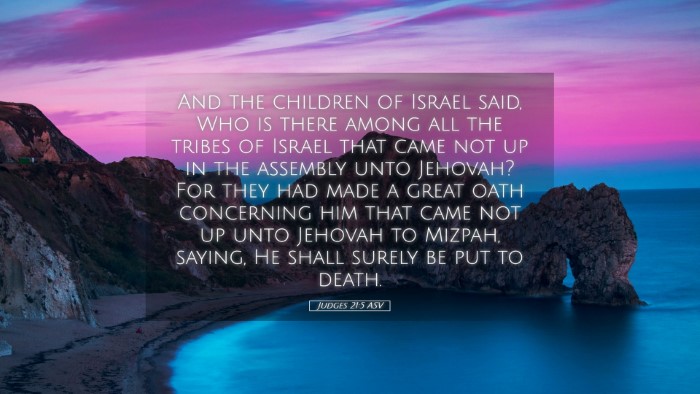 Picture 05 - Judges 21:5 ASV Desktop Wallpaper - And the children of Israel said, Who is there - Desktop Bible Verse Wallpaper