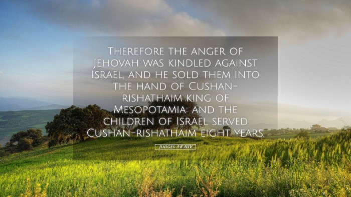 Picture 05 - Judges 3:8 ASV Desktop Wallpaper - Therefore the anger of Jehovah was kindled - Desktop Bible Verse Wallpaper