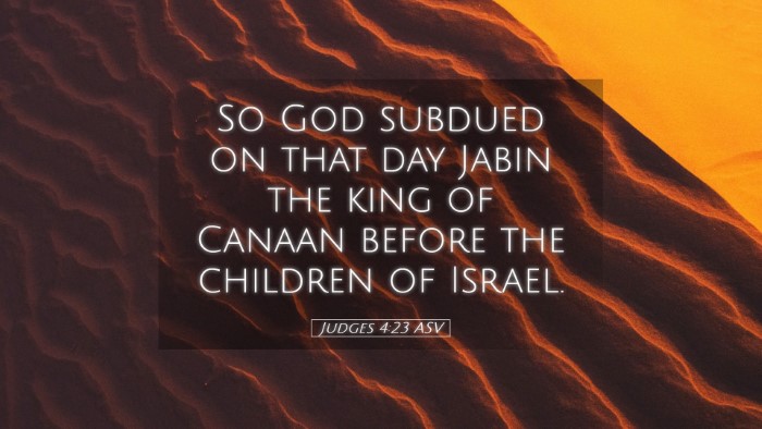 Picture 05 - Judges 4:23 ASV Desktop Wallpaper - So God subdued on that day Jabin the king of - Desktop Bible Verse Wallpaper