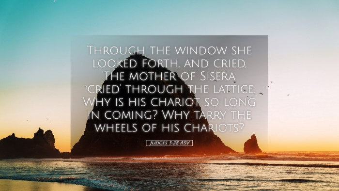 Picture 05 - Judges 5:28 ASV Desktop Wallpaper - Through the window she looked forth, and cried, - Desktop Bible Verse Wallpaper