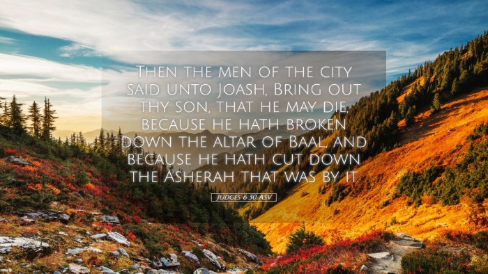Picture 05 - Judges 6:30 ASV Desktop Wallpaper - Then the men of the city said unto Joash, Bring - Desktop Bible Verse Wallpaper