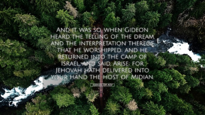 Picture 05 - Judges 7:15 ASV Desktop Wallpaper - And it was so, when Gideon heard the telling of - Desktop Bible Verse Wallpaper