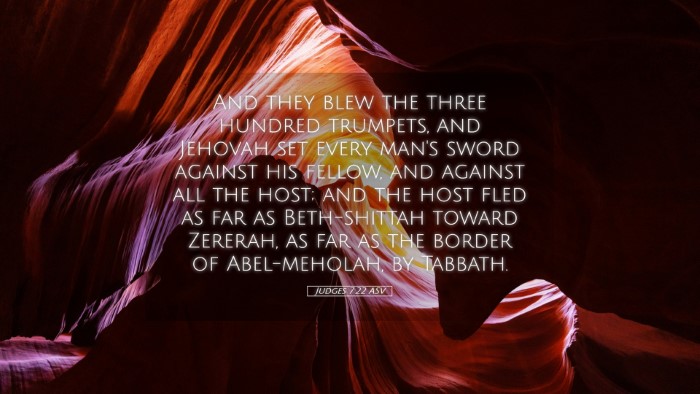 Picture 05 - Judges 7:22 ASV Desktop Wallpaper - And they blew the three hundred trumpets, and - Desktop Bible Verse Wallpaper