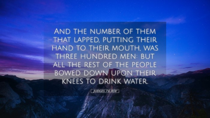 Picture 05 - Judges 7:6 ASV Desktop Wallpaper - And the number of them that lapped, putting their - Desktop Bible Verse Wallpaper