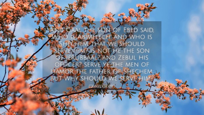 Picture 05 - Judges 9:28 ASV Desktop Wallpaper - And Gaal the son of Ebed said, Who is Abimelech, - Desktop Bible Verse Wallpaper