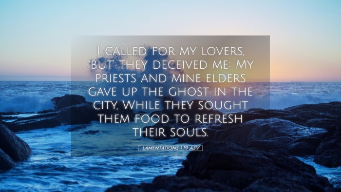 Picture 05 - Lamentations 1:19 ASV Desktop Wallpaper - I called for my lovers, `but' they deceived me: - Desktop Bible Verse Wallpaper