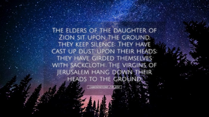 Picture 05 - Lamentations 2:10 ASV Desktop Wallpaper - The elders of the daughter of Zion sit upon the - Desktop Bible Verse Wallpaper