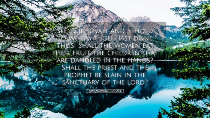 Picture 05 - Lamentations 2:20 ASV Desktop Wallpaper - See, O Jehovah, and behold to whom thou hast done - Desktop Bible Verse Wallpaper