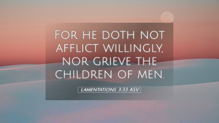 Picture 05 - Lamentations 3:33 ASV Desktop Wallpaper - For he doth not afflict willingly, nor grieve the - Desktop Bible Verse Wallpaper