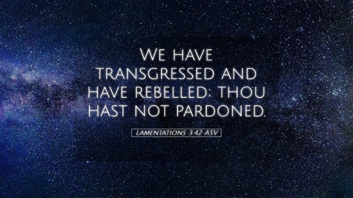 Picture 05 - Lamentations 3:42 ASV Desktop Wallpaper - We have transgressed and have rebelled; thou hast - Desktop Bible Verse Wallpaper