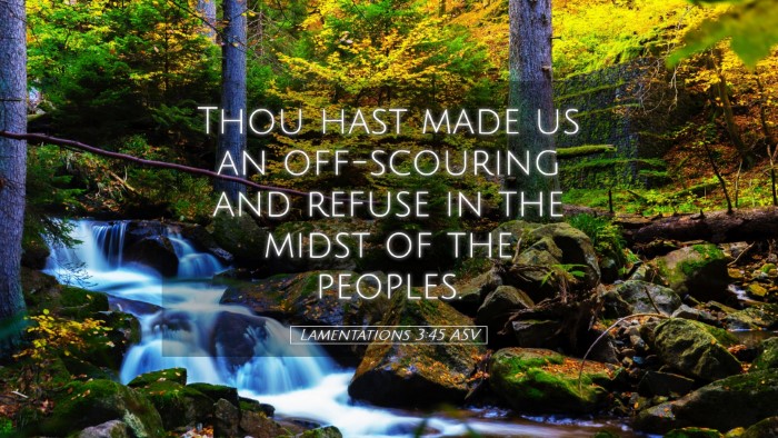 Picture 05 - Lamentations 3:45 ASV Desktop Wallpaper - Thou hast made us an off-scouring and refuse in - Desktop Bible Verse Wallpaper