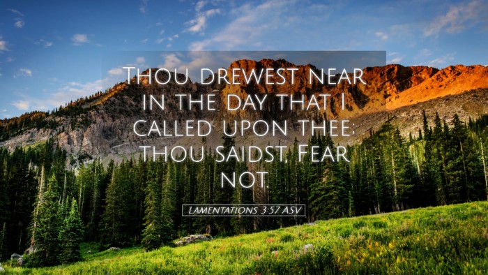 Picture 05 - Lamentations 3:57 ASV Desktop Wallpaper - Thou drewest near in the day that I called upon - Desktop Bible Verse Wallpaper