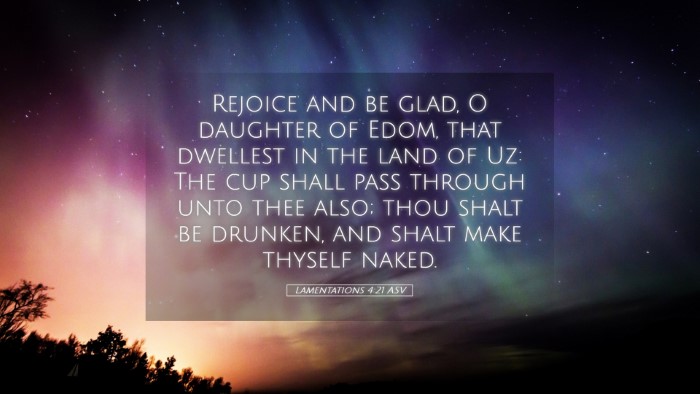 Picture 05 - Lamentations 4:21 ASV Desktop Wallpaper - Rejoice and be glad, O daughter of Edom, that - Desktop Bible Verse Wallpaper