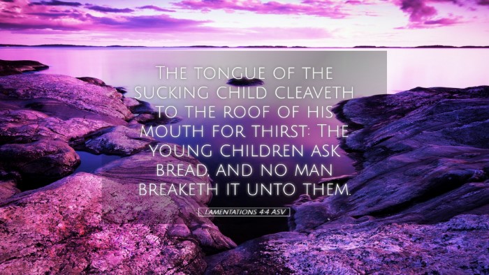 Picture 05 - Lamentations 4:4 ASV Desktop Wallpaper - The tongue of the sucking child cleaveth to the - Desktop Bible Verse Wallpaper
