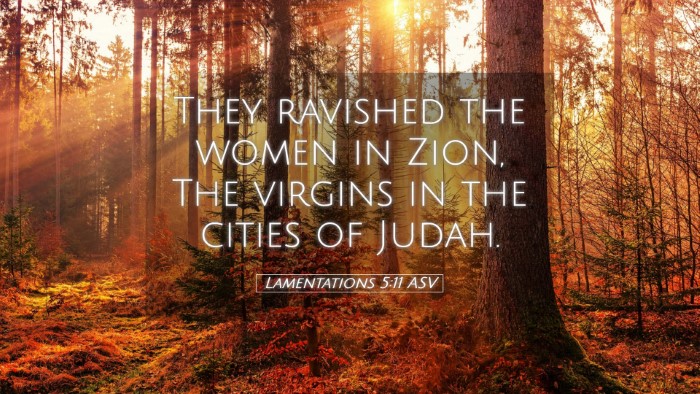 Picture 05 - Lamentations 5:11 ASV Desktop Wallpaper - They ravished the women in Zion, The virgins in - Desktop Bible Verse Wallpaper