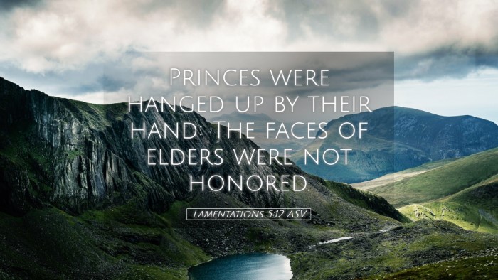 Picture 05 - Lamentations 5:12 ASV Desktop Wallpaper - Princes were hanged up by their hand: The faces - Desktop Bible Verse Wallpaper