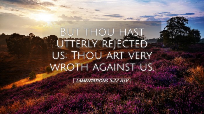 Picture 05 - Lamentations 5:22 ASV Desktop Wallpaper - But thou hast utterly rejected us; Thou art very - Desktop Bible Verse Wallpaper