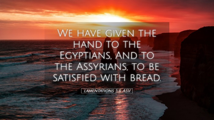 Picture 05 - Lamentations 5:6 ASV Desktop Wallpaper - We have given the hand to the Egyptians, And to - Desktop Bible Verse Wallpaper