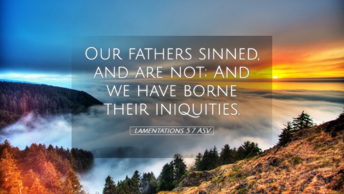 Picture 05 - Lamentations 5:7 ASV Desktop Wallpaper - Our fathers sinned, and are not; And we have - Desktop Bible Verse Wallpaper
