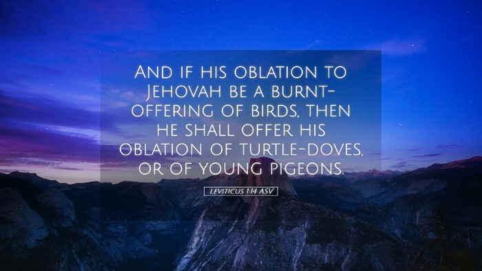 Picture 05 - Leviticus 1:14 ASV Desktop Wallpaper - And if his oblation to Jehovah be a - Desktop Bible Verse Wallpaper