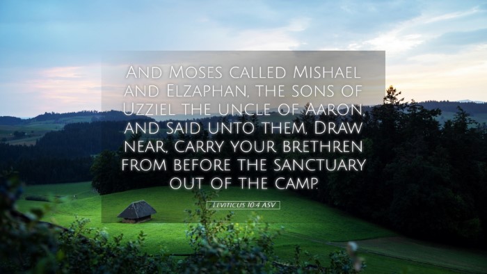 Picture 05 - Leviticus 10:4 ASV Desktop Wallpaper - And Moses called Mishael and Elzaphan, the sons - Desktop Bible Verse Wallpaper