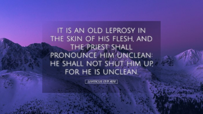 Picture 05 - Leviticus 13:11 ASV Desktop Wallpaper - it is an old leprosy in the skin of his flesh, - Desktop Bible Verse Wallpaper