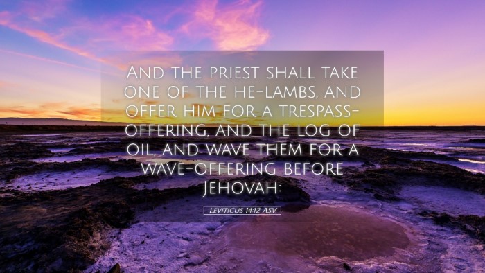 Picture 05 - Leviticus 14:12 ASV Desktop Wallpaper - And the priest shall take one of the he-lambs, - Desktop Bible Verse Wallpaper
