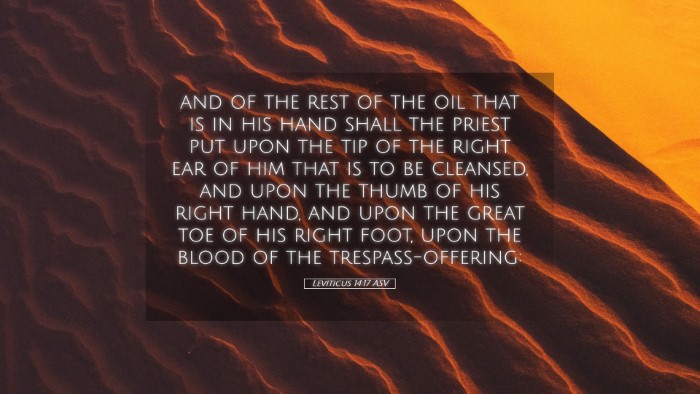 Picture 05 - Leviticus 14:17 ASV Desktop Wallpaper - and of the rest of the oil that is in his hand - Desktop Bible Verse Wallpaper