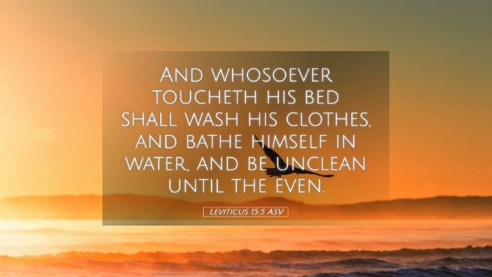Picture 05 - Leviticus 15:5 ASV Desktop Wallpaper - And whosoever toucheth his bed shall wash his - Desktop Bible Verse Wallpaper