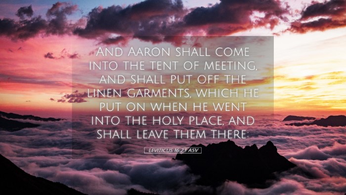 Picture 05 - Leviticus 16:23 ASV Desktop Wallpaper - And Aaron shall come into the tent of meeting, - Desktop Bible Verse Wallpaper