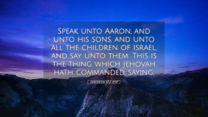 Picture 05 - Leviticus 17:2 ASV Desktop Wallpaper - Speak unto Aaron, and unto his sons, and unto all - Desktop Bible Verse Wallpaper
