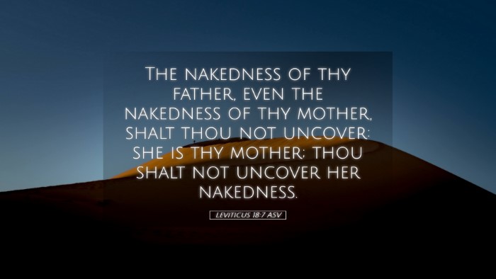 Picture 05 - Leviticus 18:7 ASV Desktop Wallpaper - The nakedness of thy father, even the nakedness - Desktop Bible Verse Wallpaper