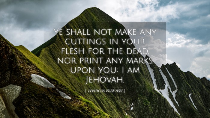 Picture 05 - Leviticus 19:28 ASV Desktop Wallpaper - Ye shall not make any cuttings in your flesh for - Desktop Bible Verse Wallpaper