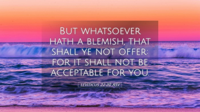 Picture 05 - Leviticus 22:20 ASV Desktop Wallpaper - But whatsoever hath a blemish, that shall ye not - Desktop Bible Verse Wallpaper