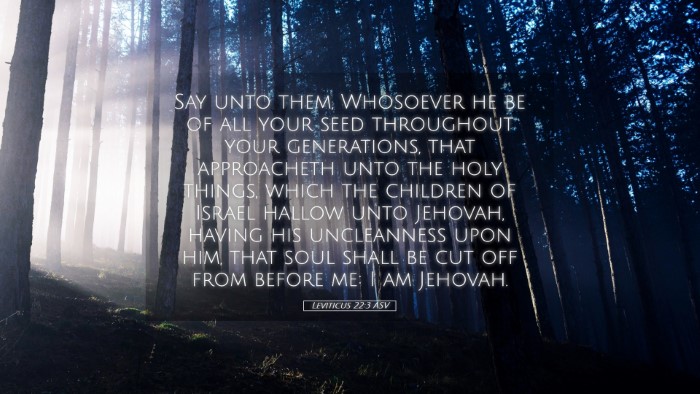 Picture 05 - Leviticus 22:3 ASV Desktop Wallpaper - Say unto them, Whosoever he be of all your seed - Desktop Bible Verse Wallpaper