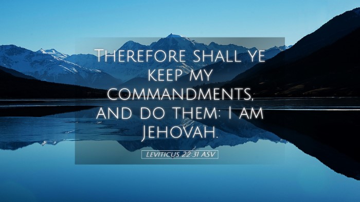 Picture 05 - Leviticus 22:31 ASV Desktop Wallpaper - Therefore shall ye keep my commandments, and do - Desktop Bible Verse Wallpaper