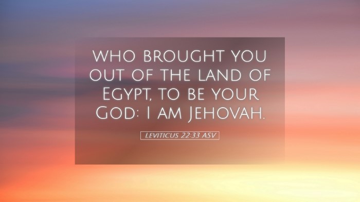 Picture 05 - Leviticus 22:33 ASV Desktop Wallpaper - who brought you out of the land of Egypt, to be - Desktop Bible Verse Wallpaper