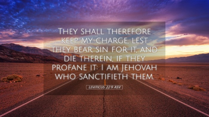 Picture 05 - Leviticus 22:9 ASV Desktop Wallpaper - They shall therefore keep my charge, lest they - Desktop Bible Verse Wallpaper