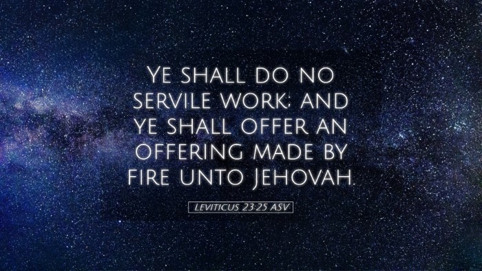 Picture 05 - Leviticus 23:25 ASV Desktop Wallpaper - Ye shall do no servile work; and ye shall offer - Desktop Bible Verse Wallpaper
