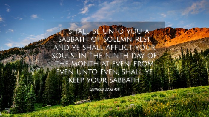 Picture 05 - Leviticus 23:32 ASV Desktop Wallpaper - It shall be unto you a sabbath of solemn rest, - Desktop Bible Verse Wallpaper