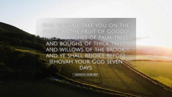 Picture 05 - Leviticus 23:40 ASV Desktop Wallpaper - And ye shall take you on the first day the fruit - Desktop Bible Verse Wallpaper