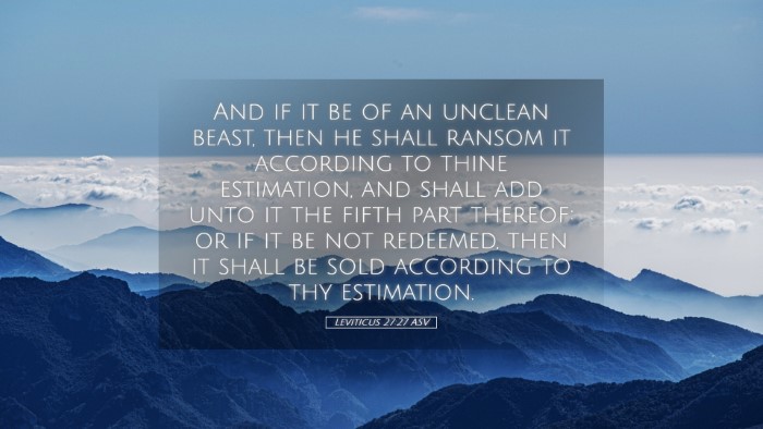 Picture 05 - Leviticus 27:27 ASV Desktop Wallpaper - And if it be of an unclean beast, then he shall - Desktop Bible Verse Wallpaper