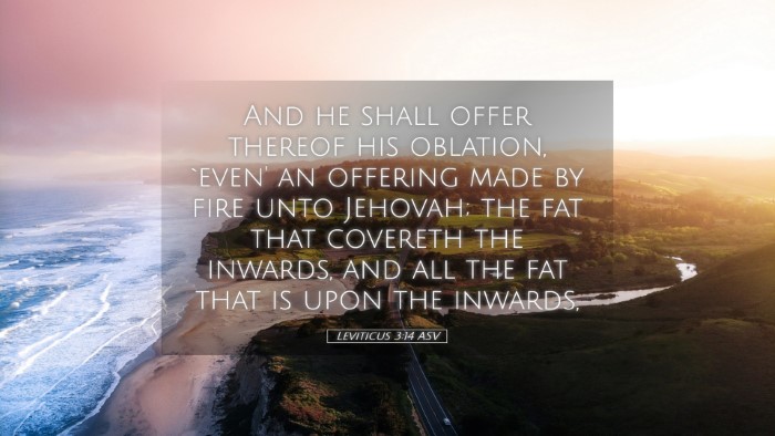 Picture 05 - Leviticus 3:14 ASV Desktop Wallpaper - And he shall offer thereof his oblation, `even' - Desktop Bible Verse Wallpaper