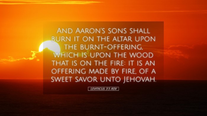 Picture 05 - Leviticus 3:5 ASV Desktop Wallpaper - And Aaron's sons shall burn it on the altar upon - Desktop Bible Verse Wallpaper