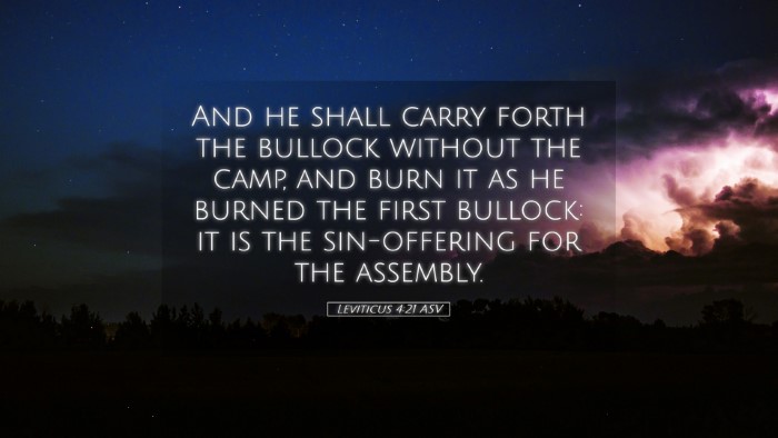 Picture 05 - Leviticus 4:21 ASV Desktop Wallpaper - And he shall carry forth the bullock without the - Desktop Bible Verse Wallpaper