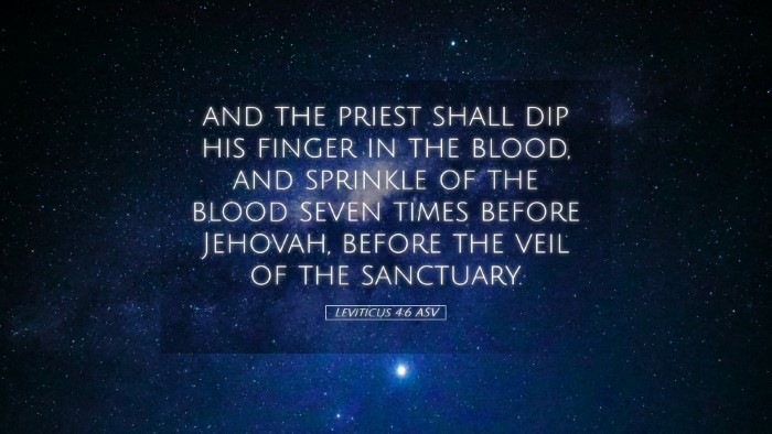 Picture 05 - Leviticus 4:6 ASV Desktop Wallpaper - and the priest shall dip his finger in the blood, - Desktop Bible Verse Wallpaper
